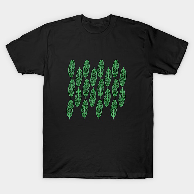 Simple Banana Green Leaves Pattern T-Shirt by BEEANDGLOWFASHION